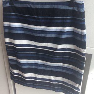 Banana Republic Factory blue and white striped pencil skirt